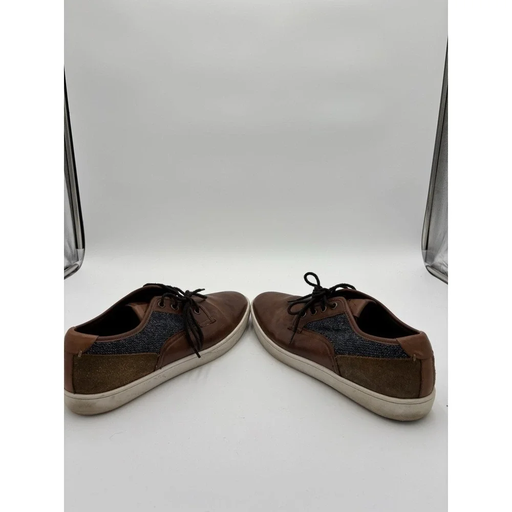 Aldo mens sneakers two colors brown/black leather size 10.5 lace-up - Picture 4 of 7